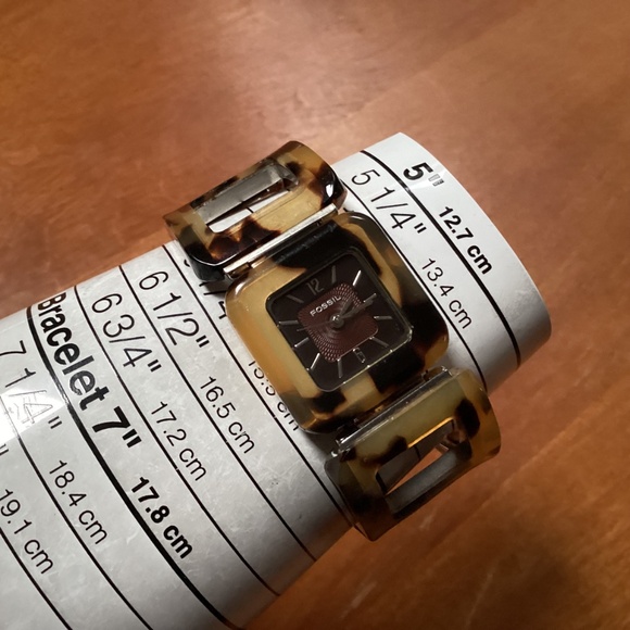 Fossil Tortoise Brown Women’s Watch Square Face & Link Band ES 1759 main image 11